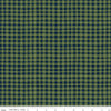 Fat Quarter End of Bolt - Love You S'more PRINTED Gingham C12143 Olive - Riley Blake - Camp Camping Checks - Quilting Cotton Fabric