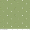 Fat Quarter End of Bolt - SALE Love You S'more Trees C12146 Green by Riley Blake - Camp Camping White Pines Pine - Quilting Cotton Fabric