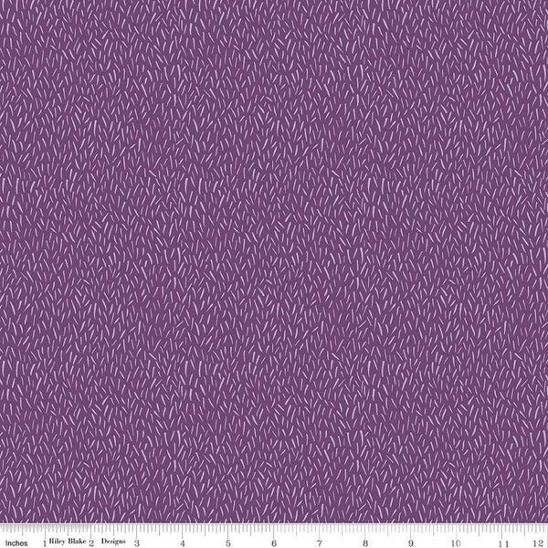 CLEARANCE Arid Oasis Barbed Abundance C12496 Grape by Riley Blake Designs - Grass-Like Strokes - Quilting Cotton Fabric