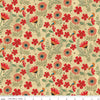 SALE Stitchy Birds Flowers C12601 Parchment - Riley Blake Designs - Sewing Folk Art Floral Bees - Quilting Cotton Fabric
