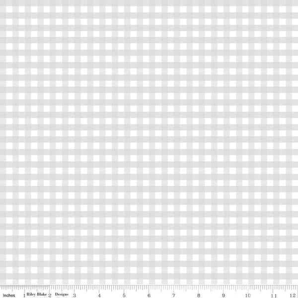 19" End of Bolt Piece - FLANNEL Gingham F12584 Gray - Riley Blake Designs - 1/4" Check Checks Checkered - FLANNEL Cotton Fabric