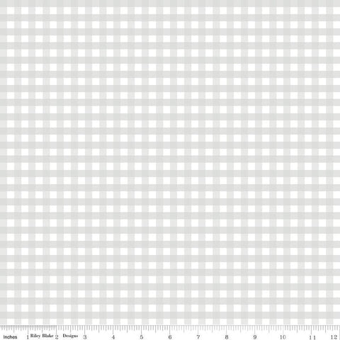 19" End of Bolt Piece - FLANNEL Gingham F12584 Gray - Riley Blake Designs - 1/4" Check Checks Checkered - FLANNEL Cotton Fabric