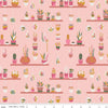 Fat Quarter End of Bolt - CLEARANCE Arid Oasis Hanging Garden C12491 Pink by Riley Blake - Cactus Succulents Plants - Quilting Cotton Fabric