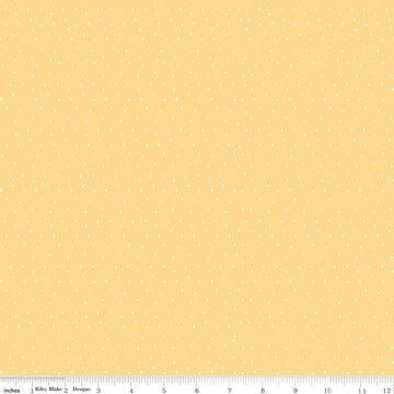 SALE Sew Much Fun Dots C12455 Sunshine - Riley Blake Designs - White Dots Dotted Polka Dot Sewing - Quilting Cotton Fabric