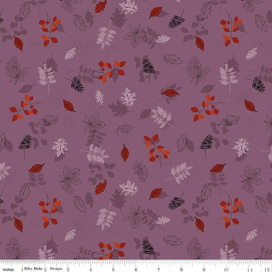 27" End of Bolt - Maple Leaves C12474 Purple - Riley Blake Designs - Leaf - Quilting Cotton Fabric