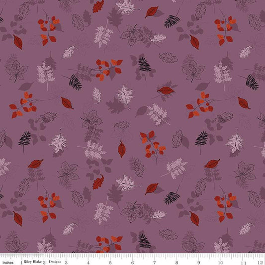 27" End of Bolt - SALE Maple Leaves C12474 Purple - Riley Blake Designs - Leaf - Quilting Cotton Fabric