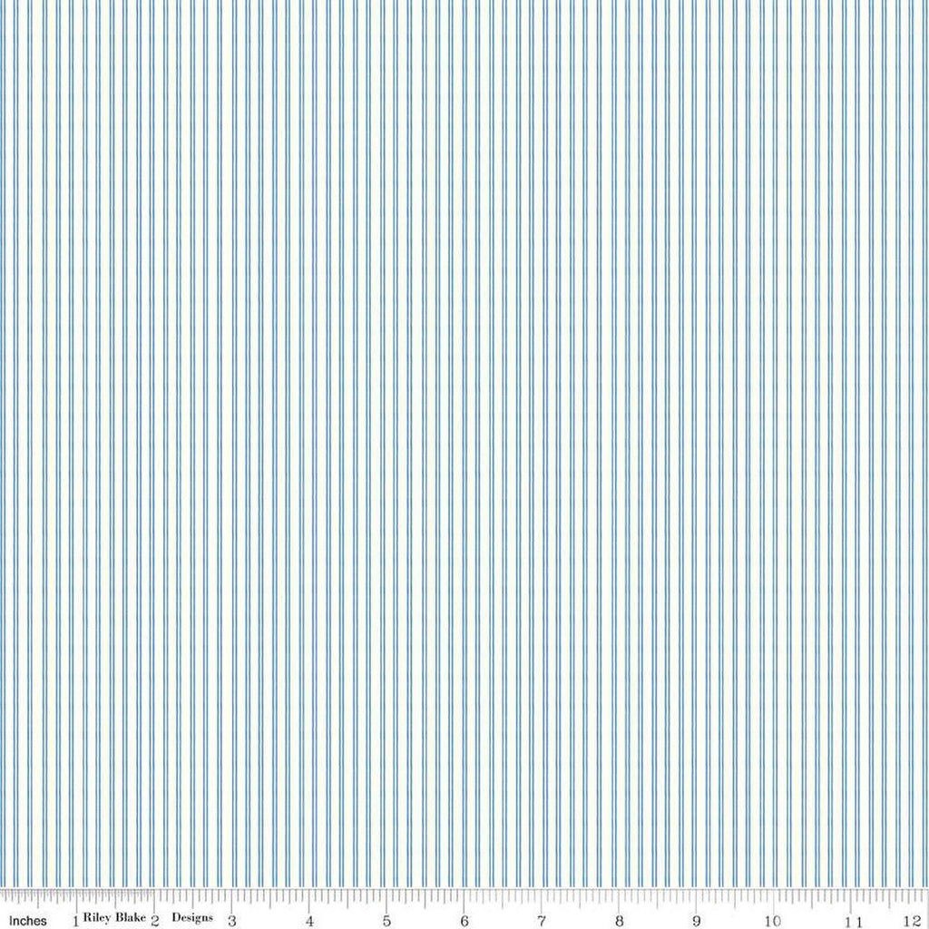 21" End of Bolt - Blue Jean Stripe C12725 Off White by Riley Blake Designs - Stripes Striped - Quilting Cotton Fabric