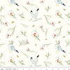 11" End of Bolt - SALE The Beehive State Main C12530 Cloud - Riley Blake - Utah Seagulls Lilies Birds Floral Flowers -Quilting Cotton Fabric