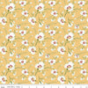 Fat Quarter End of Bolt - SALE The Beehive State Lilies C12531 Honey - Riley Blake - Utah Sego Floral Flowers - Quilting Cotton Fabric