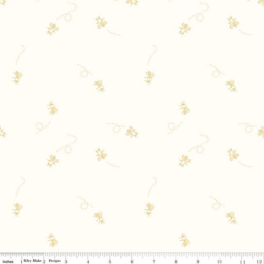 25" End of Bolt - SALE The Beehive State Bees C12533 Cloud - Riley Blake Designs - Utah Honeybees - Quilting Cotton Fabric