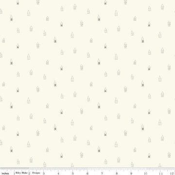SALE Hush Hush 2 Tiny Town C12872 - Riley Blake Designs - Line-Drawn Houses Low-Volume - Quilting Cotton Fabric