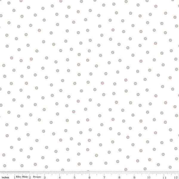 SALE Hush Hush 2 Baby Buttons C12883 - Riley Blake Designs - Low-Volume Sewing - Quilting Cotton Fabric