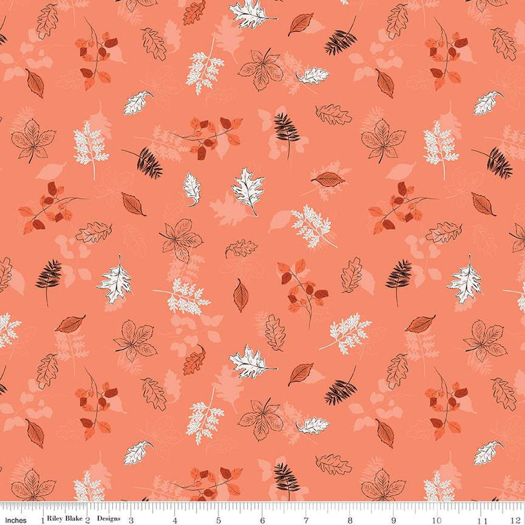 CLEARANCE Maple Leaves C12474 Salmon - Riley Blake - Leaf - Quilting Cotton Fabric