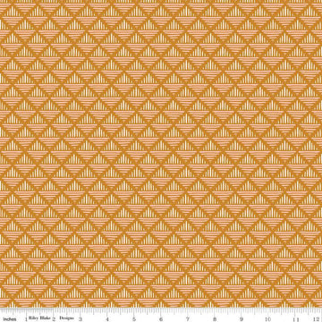 35" End of Bolt - CLEARANCE Maple Geo C12475 Gold - Riley Blake Designs - Geometric Diagonal Squares - Quilting Cotton Fabric