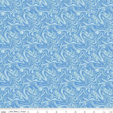 Fat Quarter End of Bolt Piece - SALE Blue Jean Marbled C12721 Blue - Riley Blake Designs - Marble - Quilting Cotton Fabric
