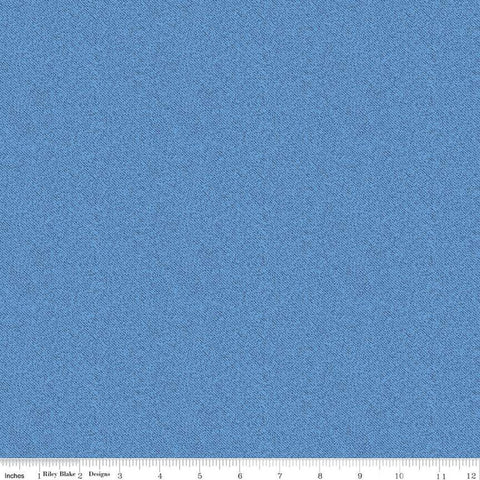 SALE Blue Jean Texture C12726 Blue by Riley Blake Designs - Printed Denim-Like Semi-Solid - Quilting Cotton Fabric