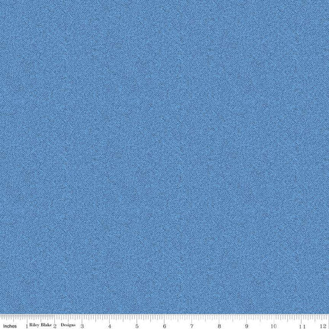 SALE Blue Jean Texture C12726 Blue by Riley Blake Designs - Printed Denim-Like Semi-Solid - Quilting Cotton Fabric