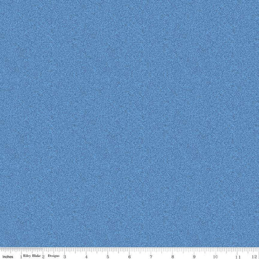 Fat Quarter End of Bolt - SALE Blue Jean Texture C12726 Blue - Riley Blake Designs - Printed Denim-Like Semi-Solid - Quilting Cotton Fabric