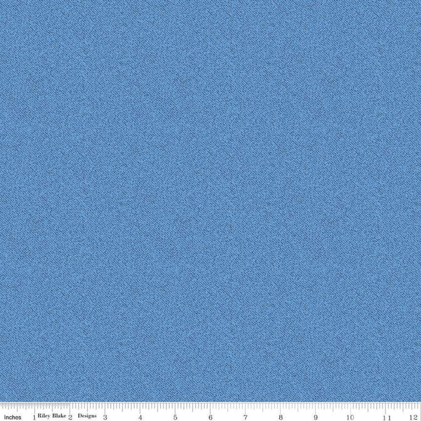 SALE Blue Jean Texture C12726 Blue by Riley Blake Designs - Printed Denim-Like Semi-Solid - Quilting Cotton Fabric