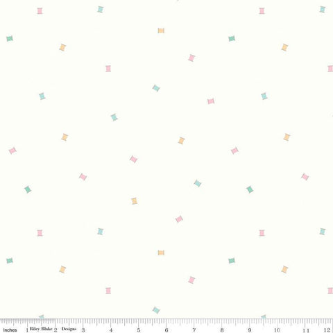 SALE Hush Hush 2 Sweet Spools C12871 - Riley Blake Designs - Low-Volume Sewing Thread Spool - Quilting Cotton Fabric