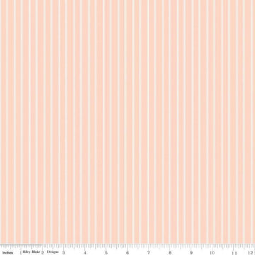 18" End of Bolt - SALE With a Flourish Stripe C12735 Blush - Riley Blake - Blush Cream Ticking Stripes Striped - Quilting Cotton Fabric