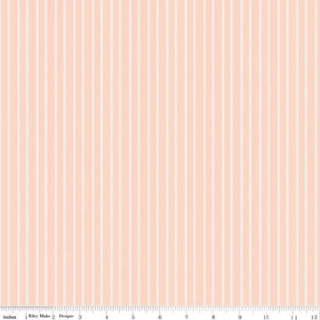 19" End of Bolt - SALE With a Flourish Stripe C12735 Blush - Riley Blake - Blush Cream Ticking Stripes Striped - Quilting Cotton Fabric