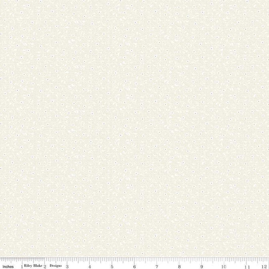 Fat Quarter End of Bolt Piece - Floret C675 Cream - Riley Blake Designs - Flowers Floral Tone-on-Tone - Quilting Cotton Fabric
