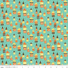 32" End of Bolt - CLEARANCE Bumble & Bear Houses C12673 Sea Glass - Riley Blake Designs - House Homes - Quilting Cotton Fabric
