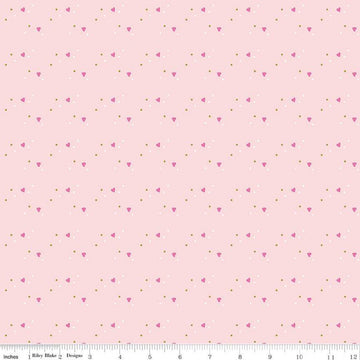 Fat Quarter End of Bolt - SALE Mint for You Sprinkle Hearts SC12764 Blush SPARKLE - Riley Blake - Valentine's Gold SPARKLE - Quilting Fabric