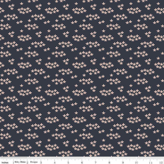 CLEARANCE Fat Quarter End of Bolt - Ciao Bella Blossoms C12775 Midnight - Riley Blake Designs - Floral Flowers - Quilting Cotton Fabric