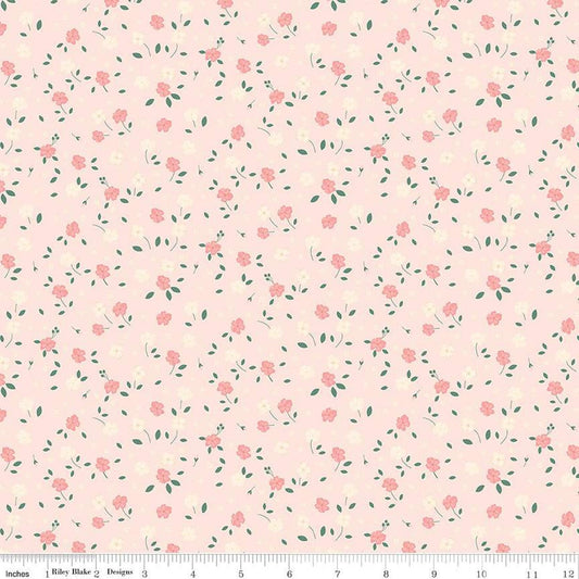 20" End of Bolt - At First Sight Blossoms C12686 Blush - Riley Blake Designs - Floral Flowers - Quilting Cotton Fabric