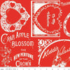 CLEARANCE 32" End of Bolt Piece - Be Mine Valentine Frames C12784 Red by Riley Blake Designs Valentines Day Vintage Quilting Cotton Fabric