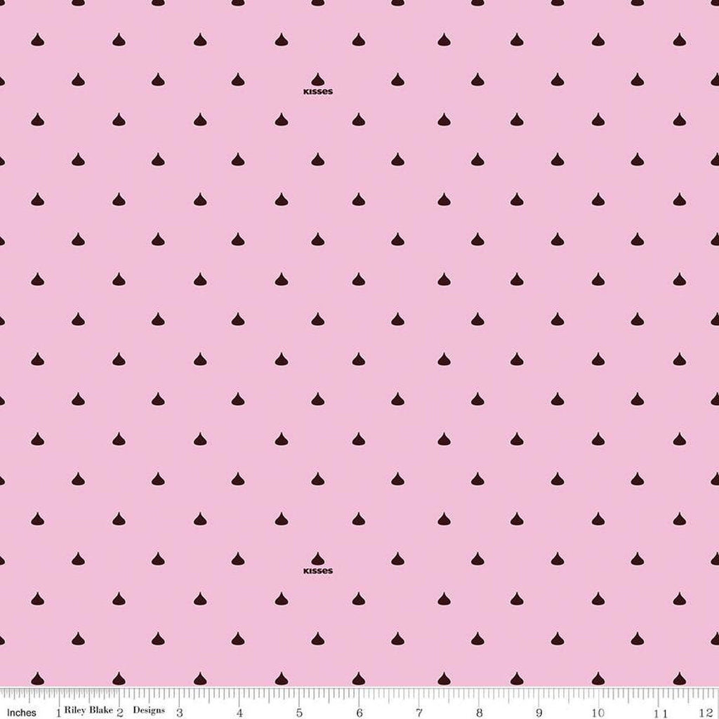 SALE Celebrate with Hershey Valentine's Day Kisses Dots C12806 Pink - Riley Blake Designs - Hershey's Chocolate - Quilting Cotton Fabric