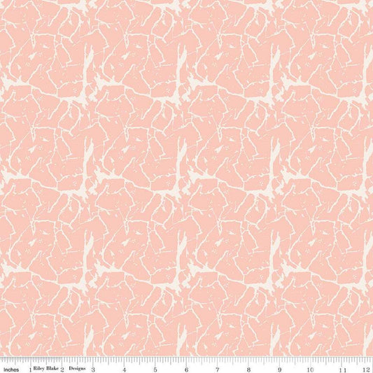 SUPER DEAL! 13" end of bolt - Ciao Bella Crackle C12774 Blush - Riley Blake - Quilting Cotton Fabric