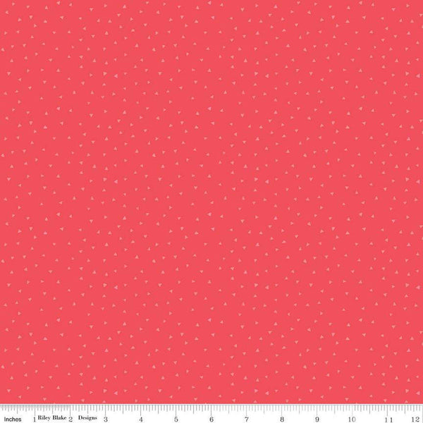 Fat Quarter End of Bolt - SALE Mon Cheri Triangles C12655 Poppy - Riley Blake Designs - Triangle - Quilting Cotton Fabric