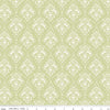 Fat Quarter End of Bolt - CLEARANCE Springtime Damask C12811 Fern by Riley Blake - Flowers Rabbits Eggs Baskets - Quilting Cotton Fabric
