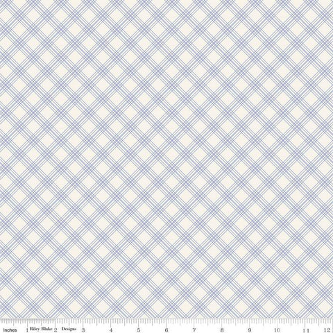 Fat Quarter End of Bolt Piece - Springtime Plaid C12815 Lilac by Riley Blake Designs - Diagonal Purple Cream - Quilting Cotton Fabric