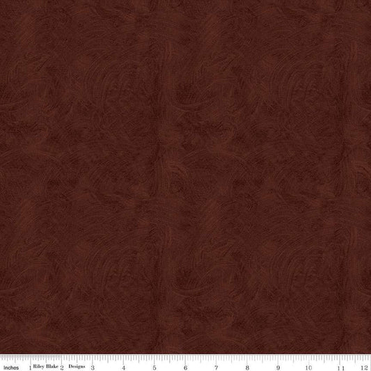12" End of Bolt - Ride the Range Brush C12744 Chocolate - Riley Blake Designs - Tone-on-Tone Semi-Solid - Quilting Cotton Fabric