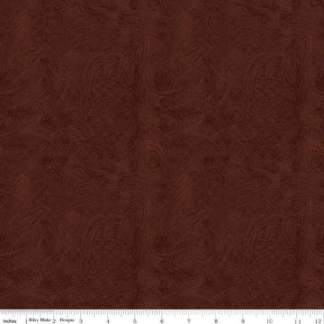 14" End of Bolt - Ride the Range Brush C12744 Chocolate - Riley Blake Designs - Tone-on-Tone Semi-Solid - Quilting Cotton Fabric