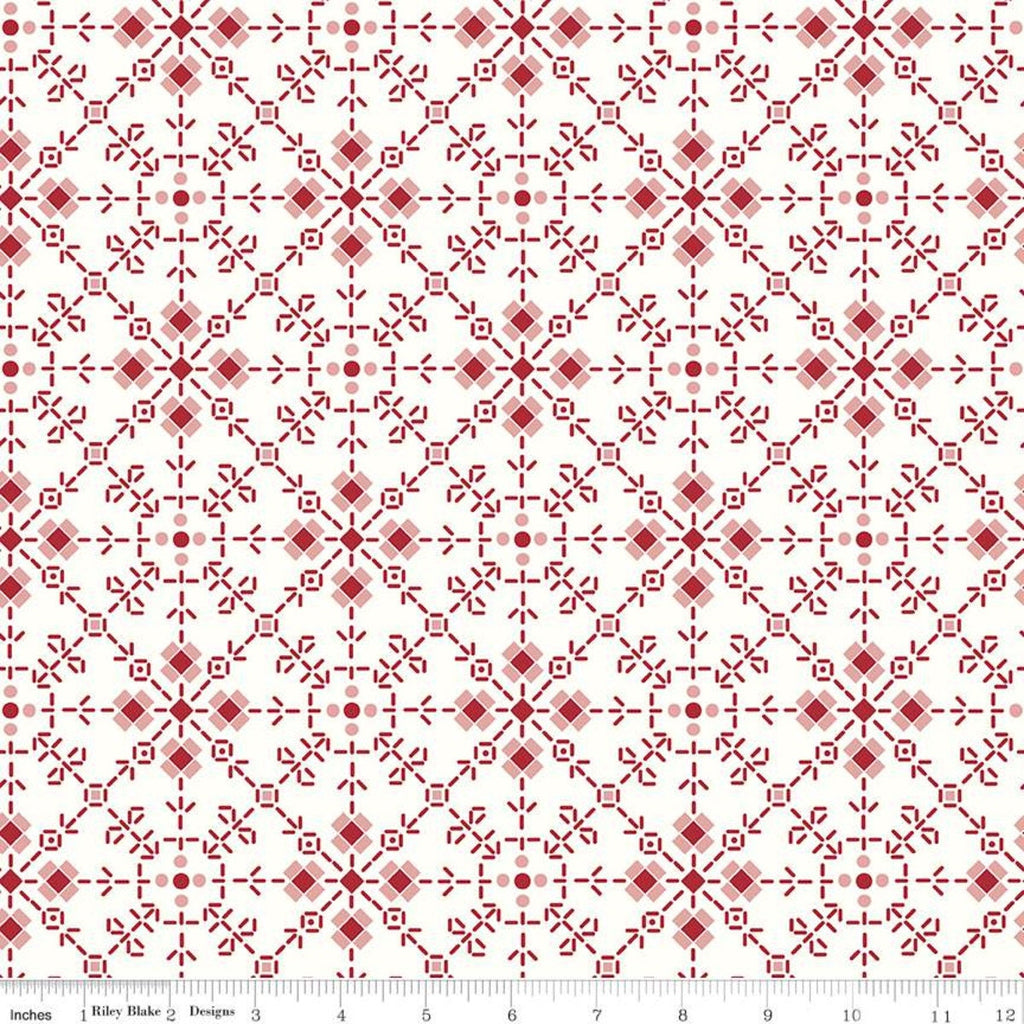 3 yard Cut - SALE Bee Plaids Homemade WIDE BACK WB12040 Red - Riley Blake Designs - 107/108" Wide Floral Flowers - Quilting Cotton Fabric