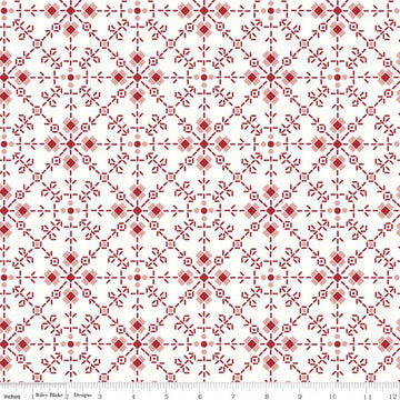 2 yard  35" Cut - SALE Bee Plaids Homemade WIDE BACK WB12040 Red - Riley Blake Designs - 107/108" Wide Floral - Quilting Cotton Fabric