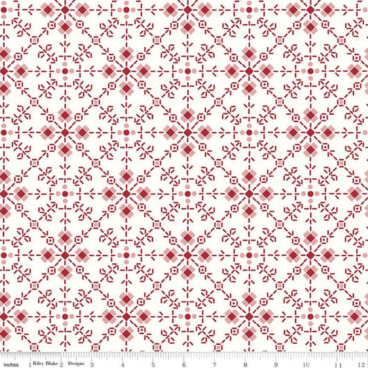 3-Yard Cut - SALE Bee Plaids Homemade WIDEBACK WB12040 Red - Riley Blake Designs - 108" Floral Flowers - Quilting Cotton Fabric