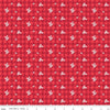 SALE 19" End of Bolt - Cheerfully Red Ditzy PRINTED Gingham C13312 Red - Riley Blake - Flowers Checks Checkered- Quilting Cotton Fabric