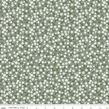 29" End of Bolt - Gingham Fields Floral C13352 Lodge Pole - Riley Blake Designs - Cream Flower Flowers - Quilting Cotton Fabric