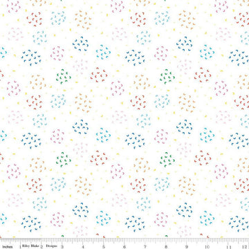 Fat Quarter End of Bolt - SALE Our Little Band Geo Cluster C13063 White - Riley Blake Designs - Quilting Cotton Fabric - Licensed Product
