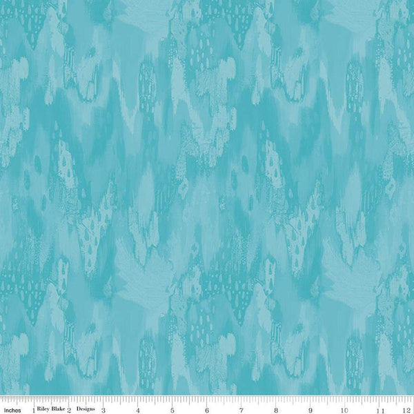 17" End of Bolt - Kindness, Always Tonal C13024 Teal - Riley Blake Designs - Tone-on-Tone Semi-Solid - Quilting Cotton Fabric