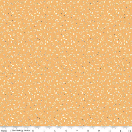 Fat Quarter End of Bolt Piece - SALE Calico Chicks C12846 Heirloom Daisy Riley Blake Designs Lori Holt Flowers Birds Quilting Cotton Fabric