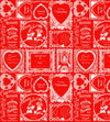 CLEARANCE 32" End of Bolt Piece - Be Mine Valentine Frames C12784 Red by Riley Blake Designs Valentines Day Vintage Quilting Cotton Fabric