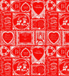 CLEARANCE 32" End of Bolt Piece - Be Mine Valentine Frames C12784 Red by Riley Blake Designs Valentines Day Vintage Quilting Cotton Fabric