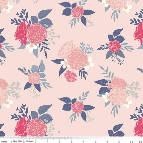 SALE South Hill Main C12660 Blush - Riley Blake Designs - Floral Flowers - Quilting Cotton Fabric